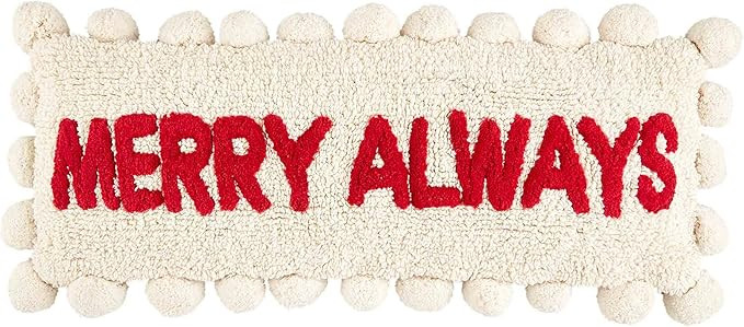 Mud Pie Tufted Xmas Long Pillow, 11" x 30", Merry | Amazon (US)