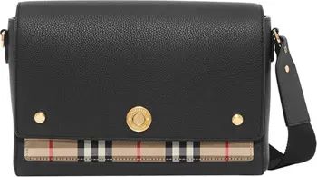 Burberry Note Leather & Vintage Check Crossbody Bag | Nordstrom | Nordstrom