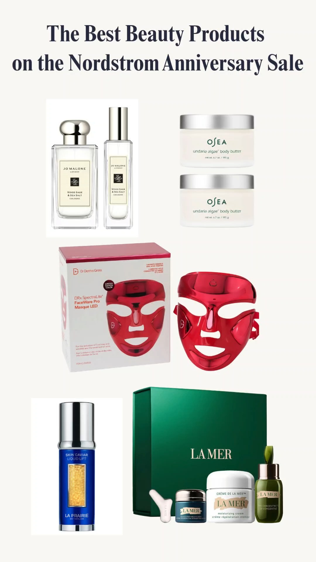 OMG Nordstrom has the best beauty products on their anniversary sale!  La Mer, Jo Malone and the DRx Spectralite FaceWare Pro $455 Value on sale!  #beautyfinds #redlasermask #lamer #skincare #beauty

#LTKmorningroutine #LTKselfcare #LTKBeauty