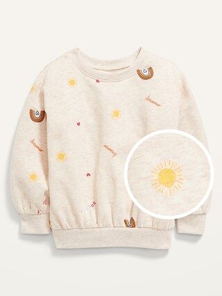 Drop-Shoulder Fleece Sweatshirt for Toddler Girls | Old Navy (US)