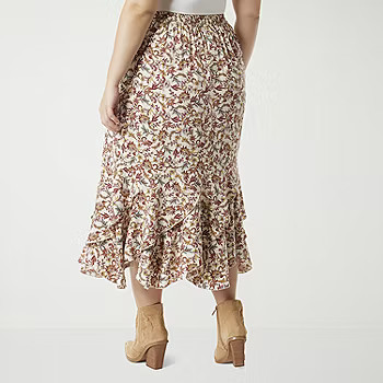 JS Jessica Simpson Dobby Womens Midi Plus A-Line Skirt | JCPenney