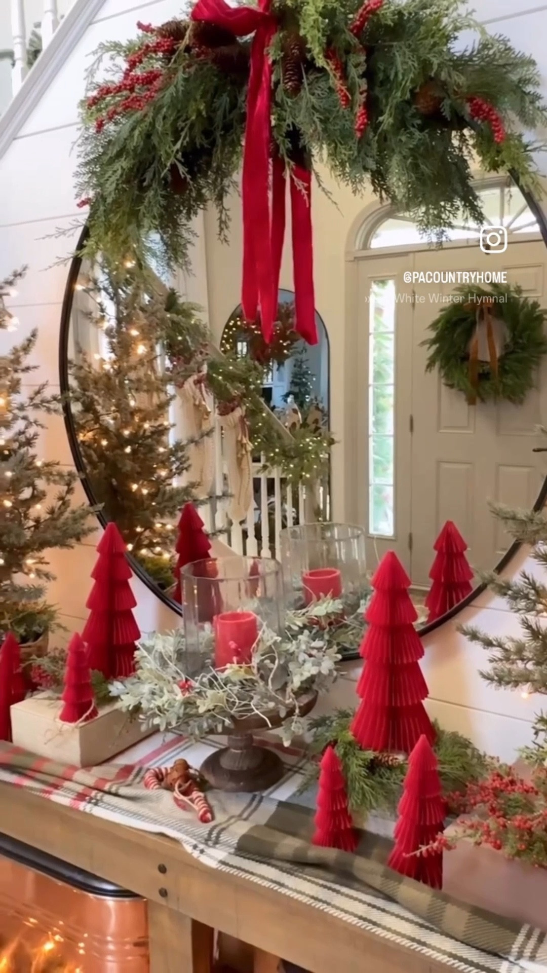 Linking my holiday entryway decor here. Chunky knit stockings, red bead bow and gold bell charms, garlands, red trees, tabletop trees, swags, plaid runner, and more. Lots of sales going on now! 

#LTKHome #LTKHoliday #LTKSaleAlert