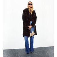 Women's Brown Faux Fur Longline Coat New Look | New Look (UK)