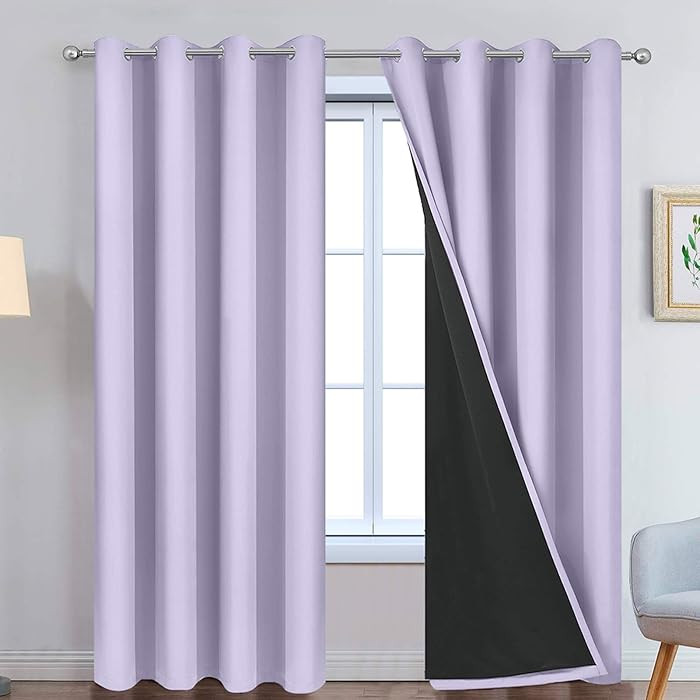 Yakamok 2 Thick Layers 100% Completely Blackout Window Curtains,Thermal Insulated Noise Reducing ... | Amazon (US)
