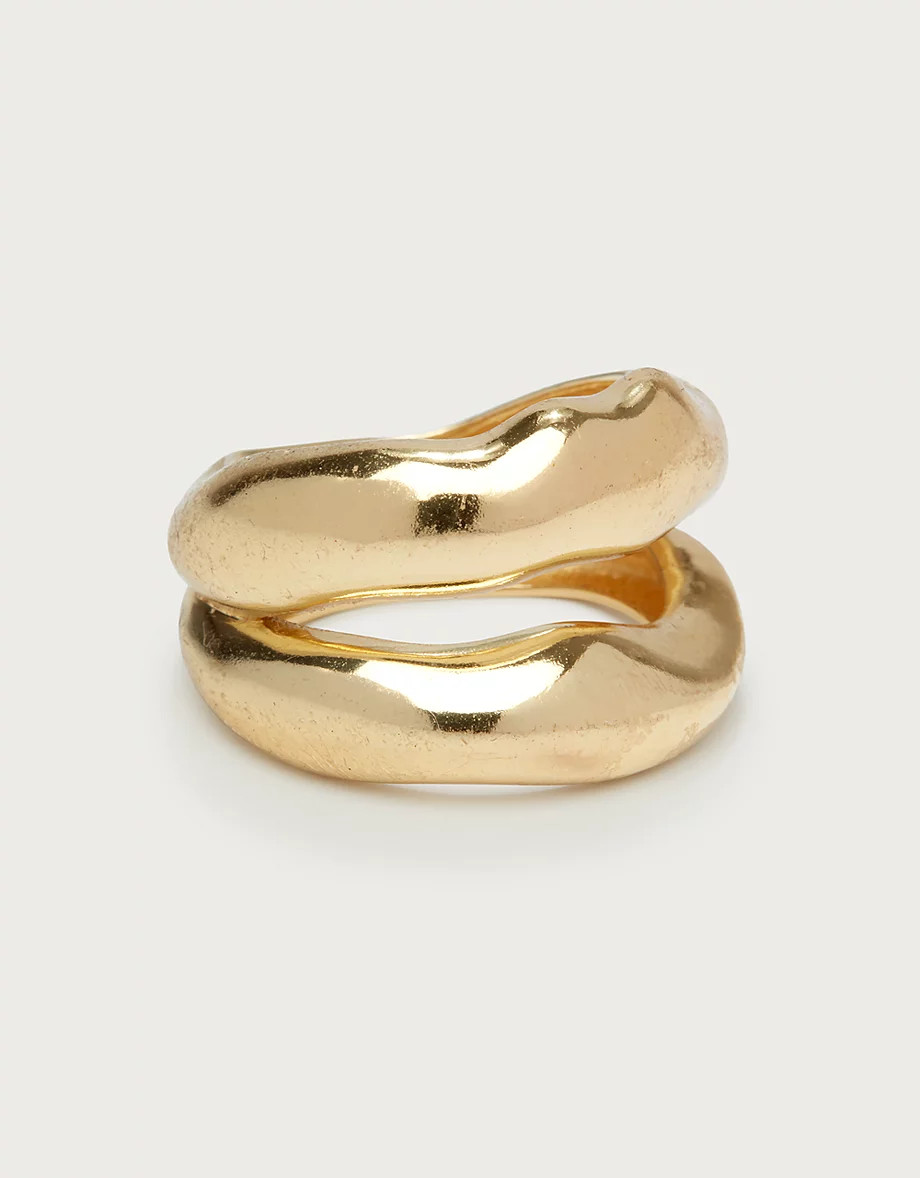 Gold Plated Molten Stacked Ring | The White Company UK & ROW