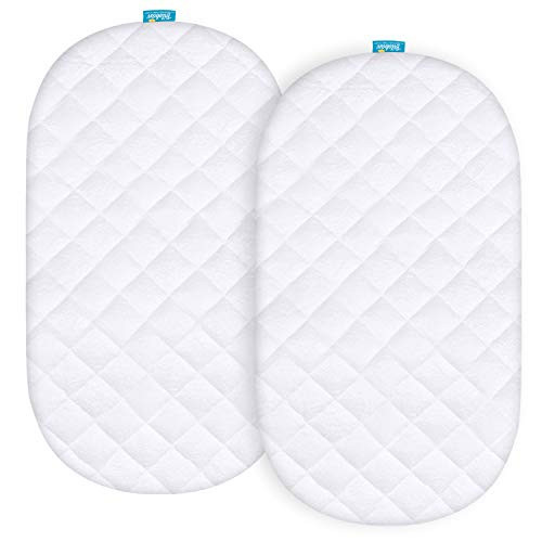 Bassinet Mattress Pad Cover Compatible with 4moms Mamaroo Sleep Bassinet, 2 Pack, Waterproof Quilted Ultra Soft Surface, Breathable and Easy Care | Amazon (US)