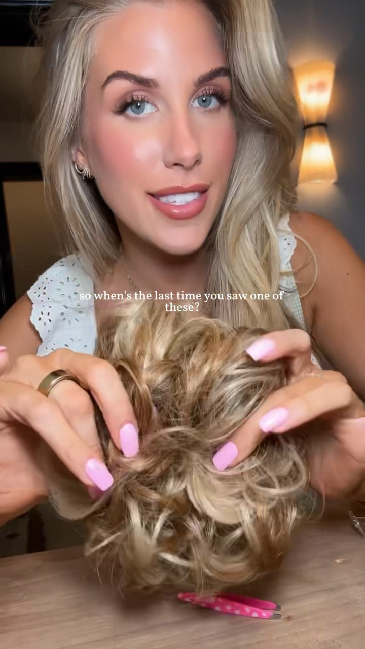 an updo using this hair scrunchie from Amazon! this is the fastest sleek/ messy bun you will ever do!

#LTKBeauty #LTKootd #LTKgrwm