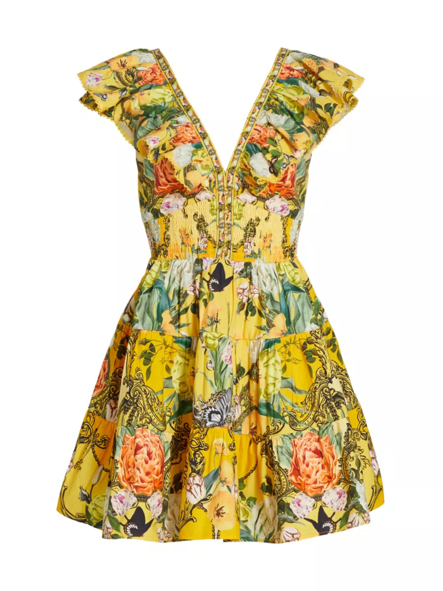 Floral Tiered Minidress | Saks Fifth Avenue