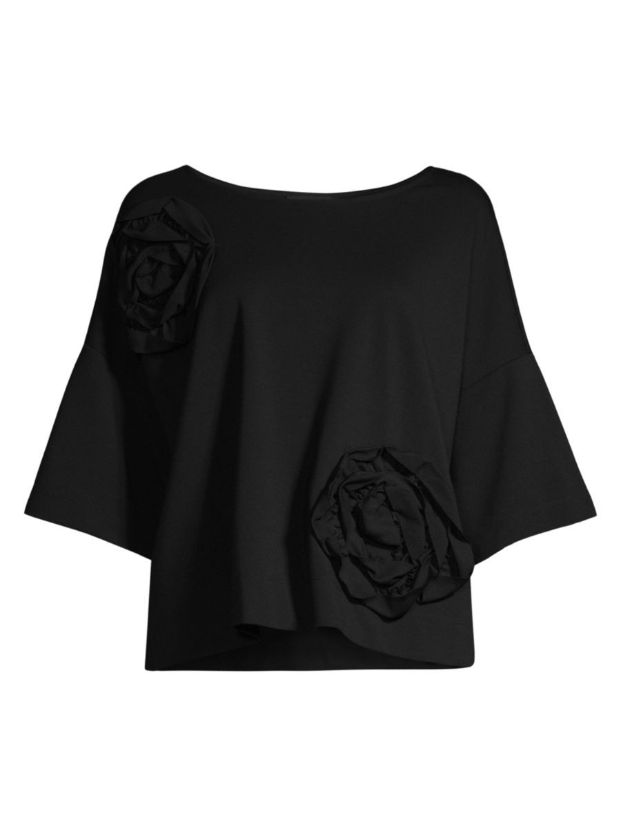 Floral Embroidered Ponte Blouse | Saks Fifth Avenue