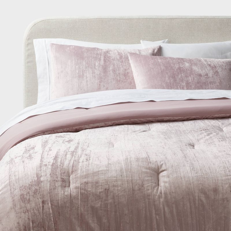 3pc Luxe Distressed Crinkle Velvet Comforter and Sham Set - Threshold™ | Target