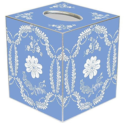 Medium Blue Provincial Paper Mache Tissue Box Cover | Amazon (US)