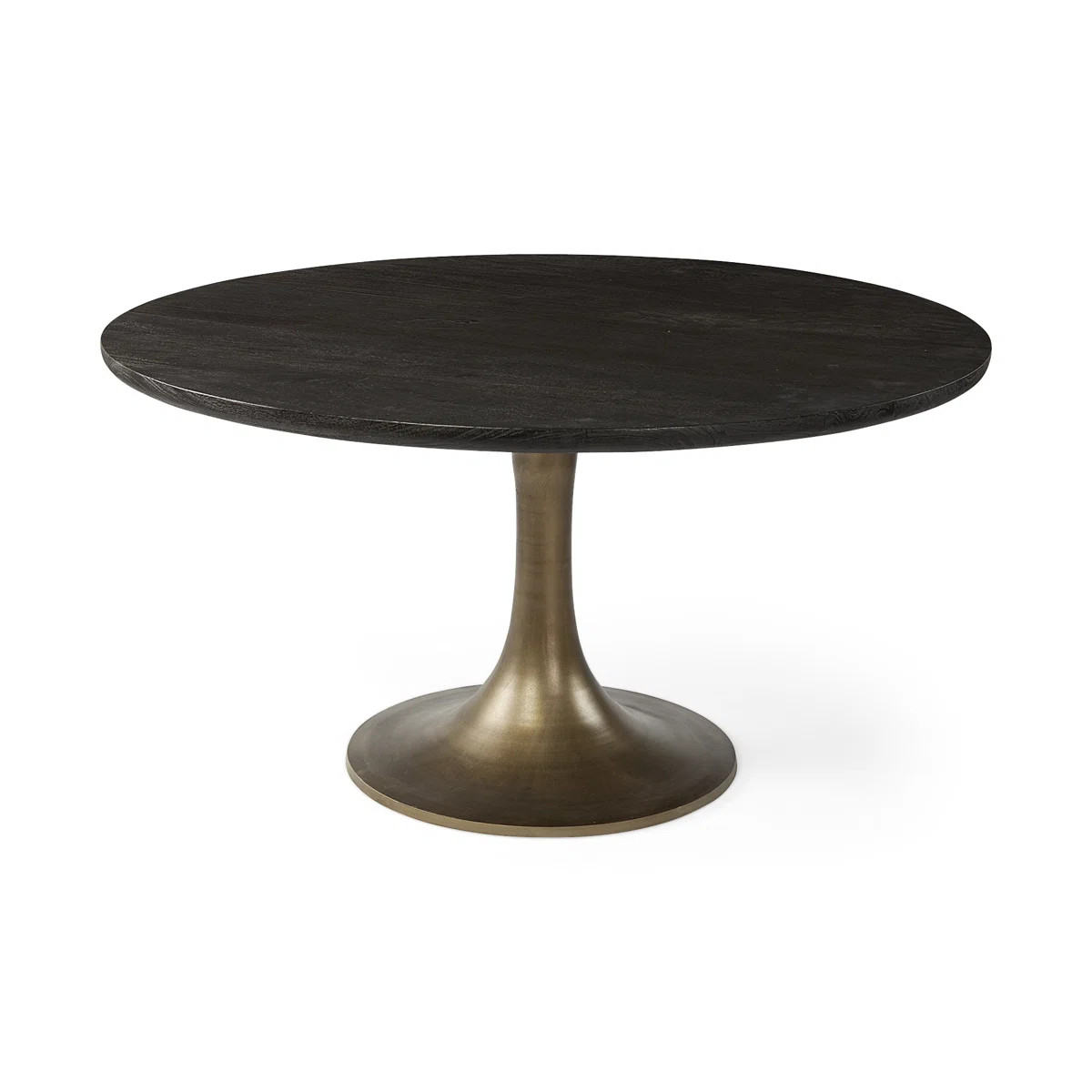 Ottie Round Solid Wood Top Metal Base Dining Table | Wayfair North America