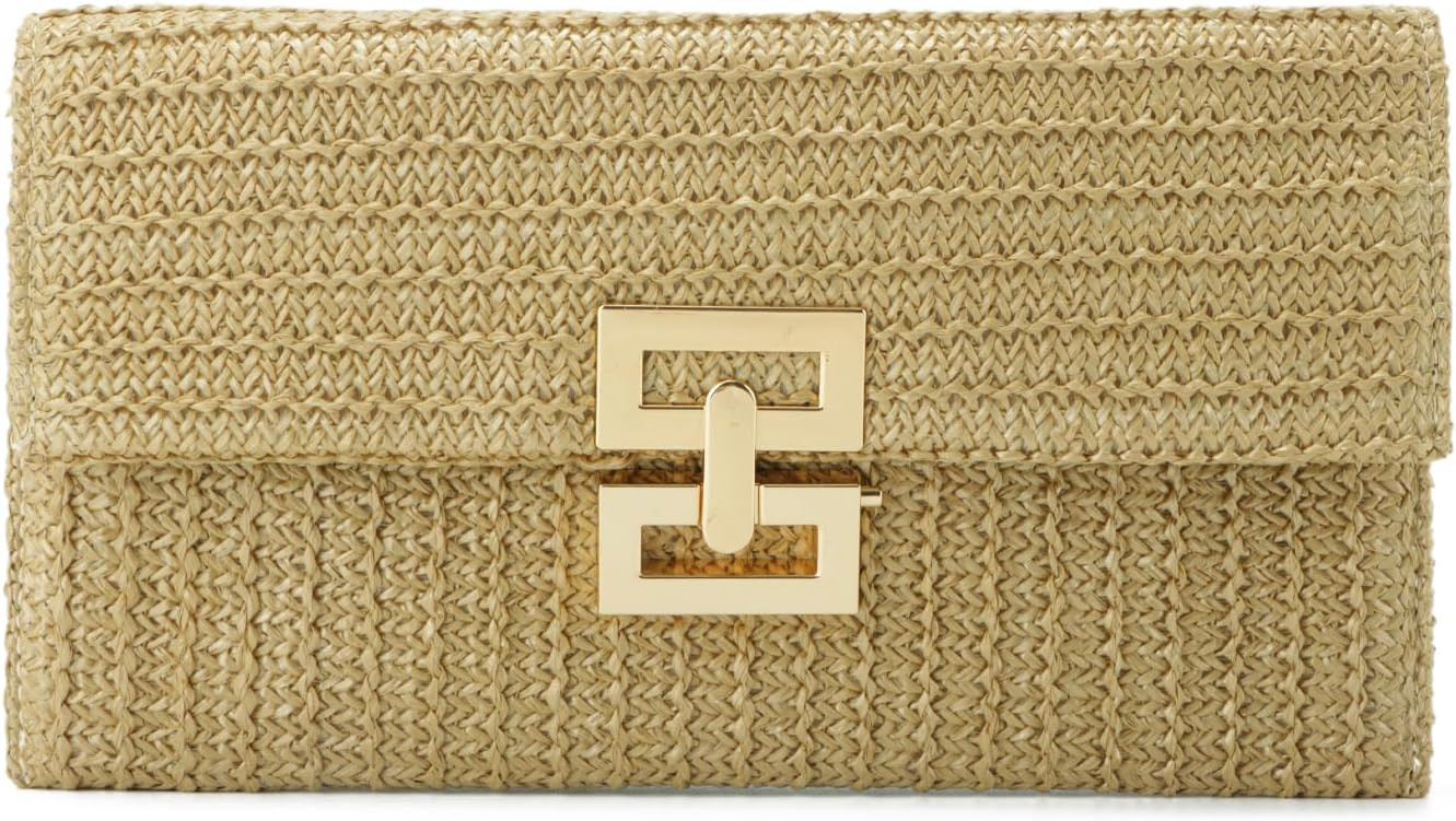 Freie Liebe Straw Clutch Purses for Women Summer Beach Bag Woven Purse Wicker Rattan Envelope Clu... | Amazon (US)