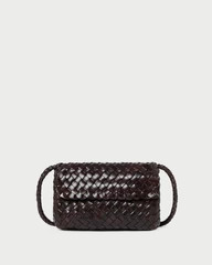 Vinnie Chocolate Woven Leather Crossbody | Loeffler Randall