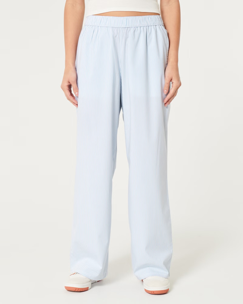 Women's Poplin Wide-Leg Pants | Women's Bottoms | HollisterCo.com | Hollister (US)