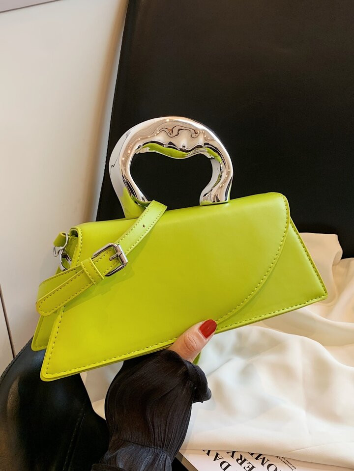 Green Long Shape Metallic Handle Handbag , Pefect Best Funny Novelty & Gag Gifts | SHEIN