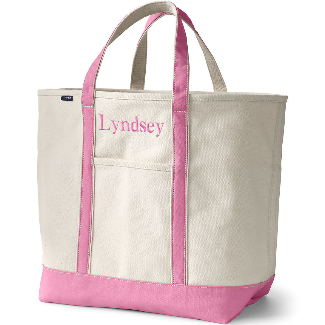 Extra Large Natural 5 Pocket Open Top Canvas Tote Bag | Lands' End (US)