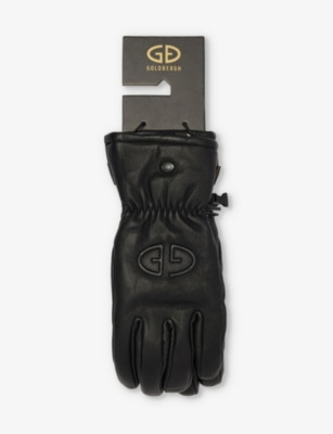 Freeze embossed-branding leather gloves | Selfridges