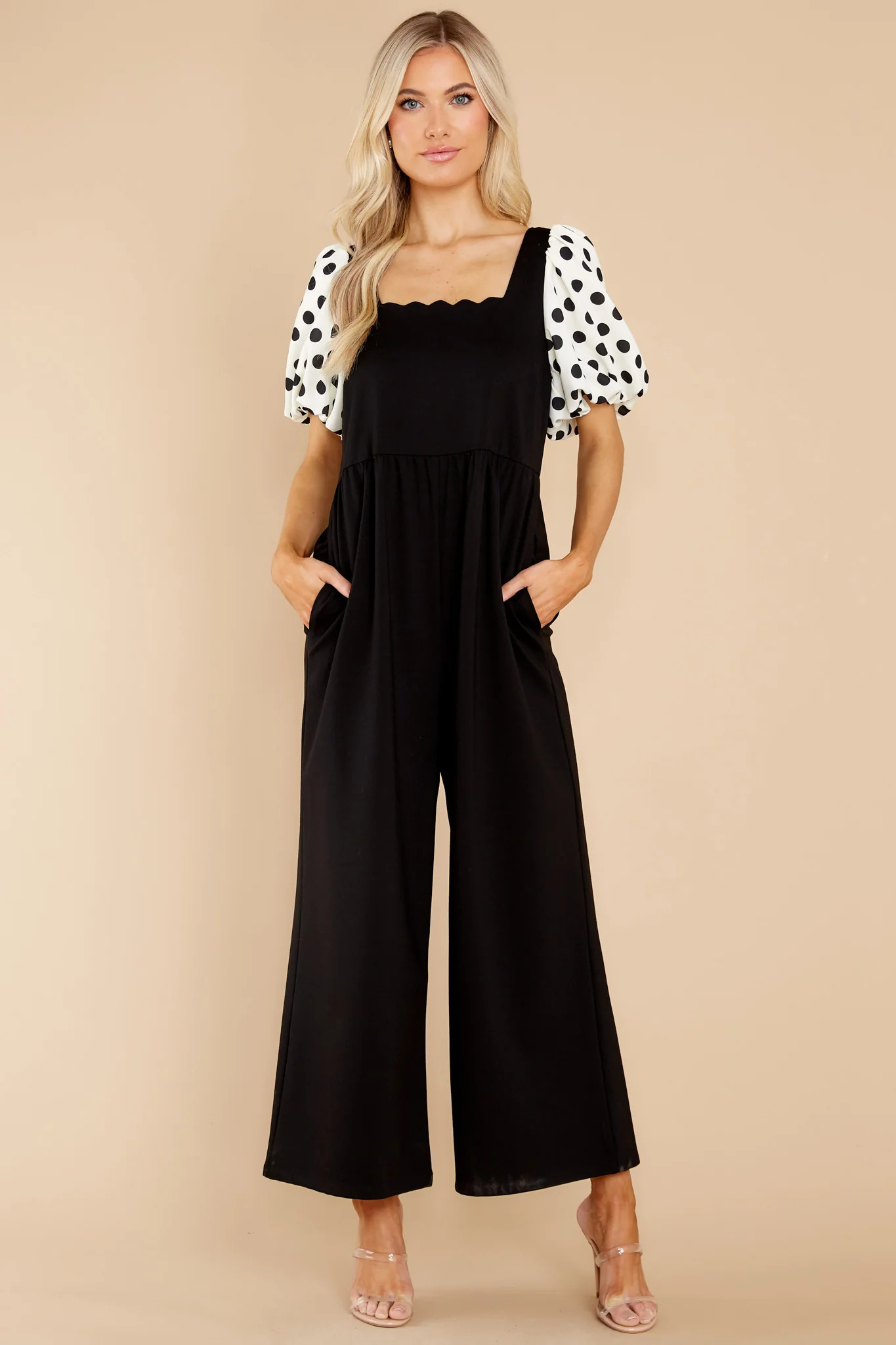 Irby Black Polka Dot Jumpsuit | Red Dress 