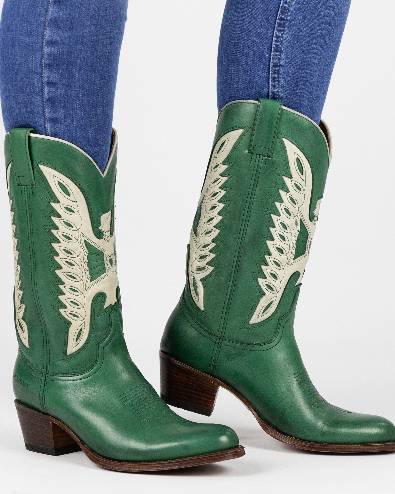 Sendra Debora Flex - Cowboylaarzen voor dames - Groen | Nelson Schoenen NL