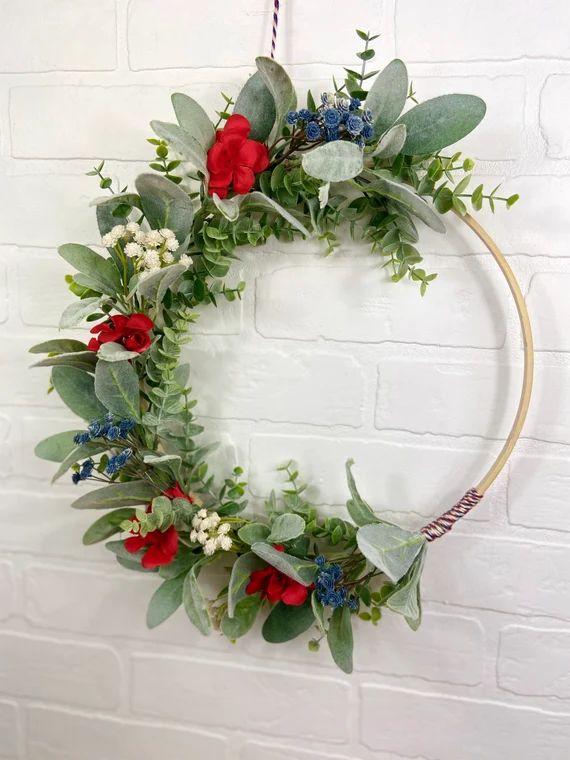 Patriotic WreathMemorial Day Wreath4th of July Hoop | Etsy | Etsy (US)