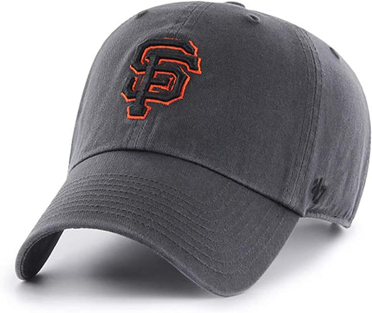 '47 MLB Charcoal Team Color Primary Logo Clean Up Adjustable Hat Cap, Adult One Size | Amazon (US)