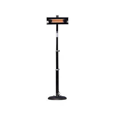 Fire Sense Telescoping Offset Pole Mounted Infrared Patio Heater with Wheels 1500W Cover Included - Black | Wayfair North America