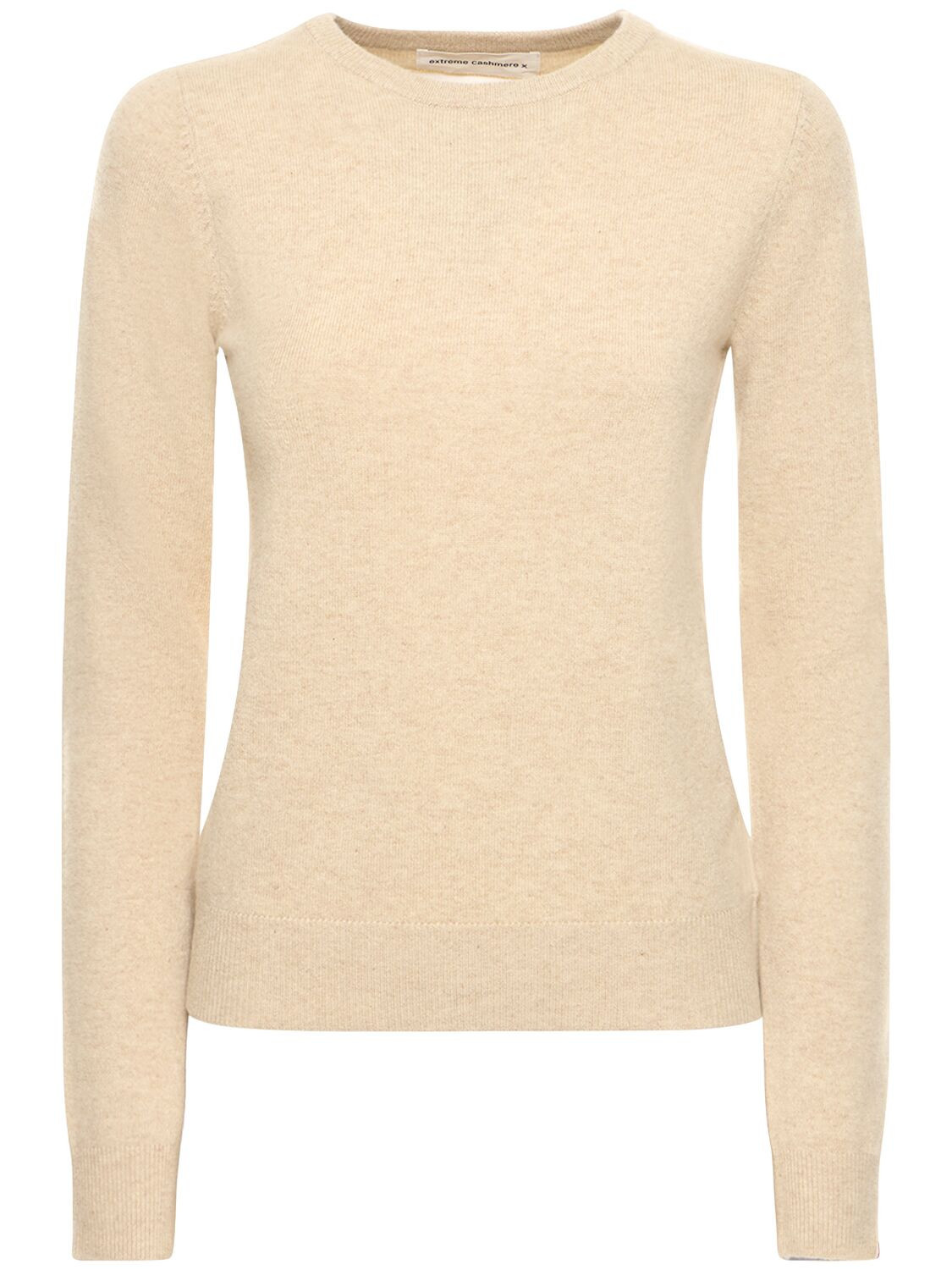 EXTREME CASHMERE | Cashmere blend knit crewneck sweater | WOMEN | Beige | UNIQUE | Elastane Nylon Cashmere | | Luisaviaroma