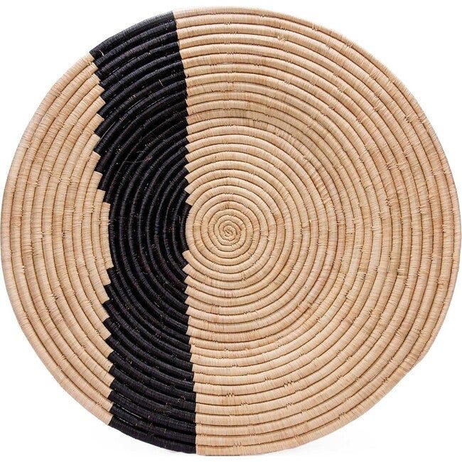 KAZI Goods | 28"" XL Striped Wall Plate Decor, Natural/Black | Maisonette | Maisonette