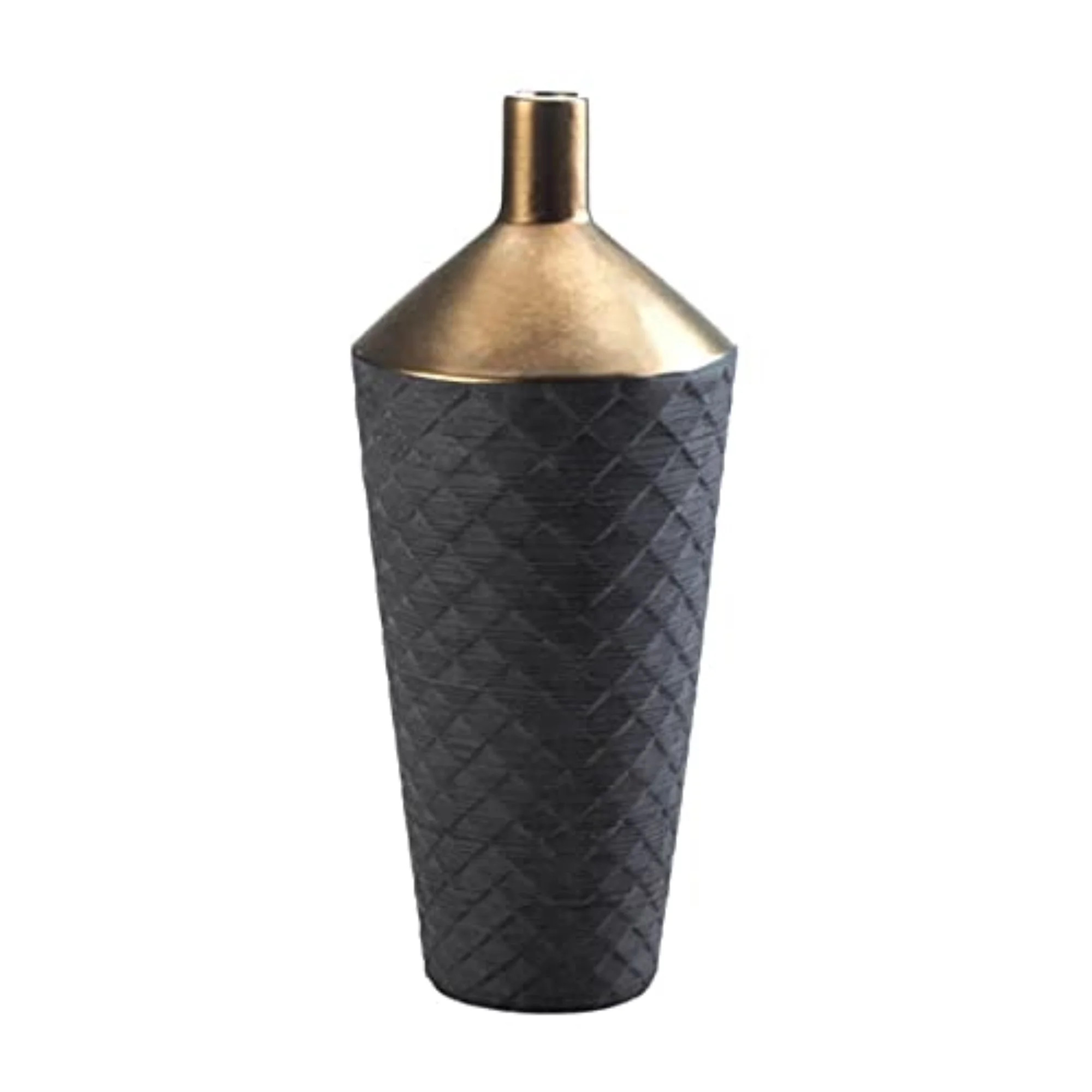 Lucca Black And Gold Porcelain Vase - Walmart.com | Walmart (US)