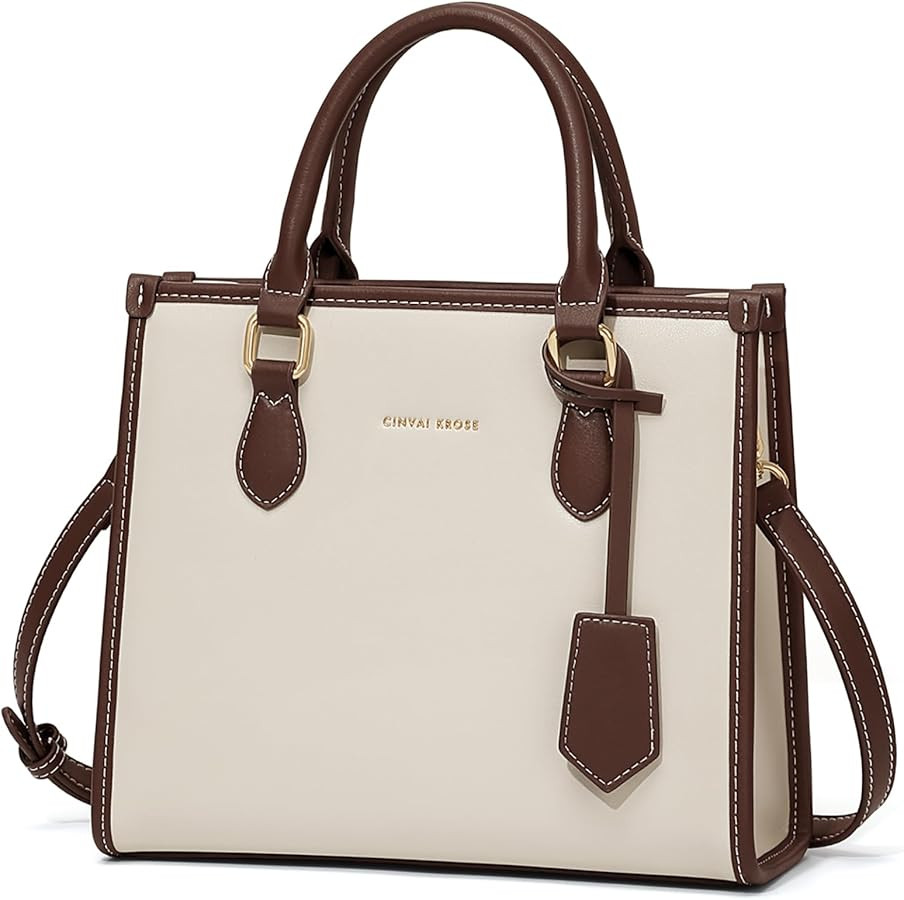 Leather Crossbody Bag for Women Trendy Handbags with Adjustable Strap Work Bag for Formal or Dail... | Amazon (US)