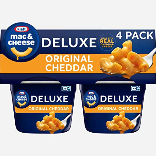 Kraft Deluxe Original Mac & Cheese Macaroni and Cheese Dinner, 4 ct Pack, 2.39 oz Cups | Amazon (US)