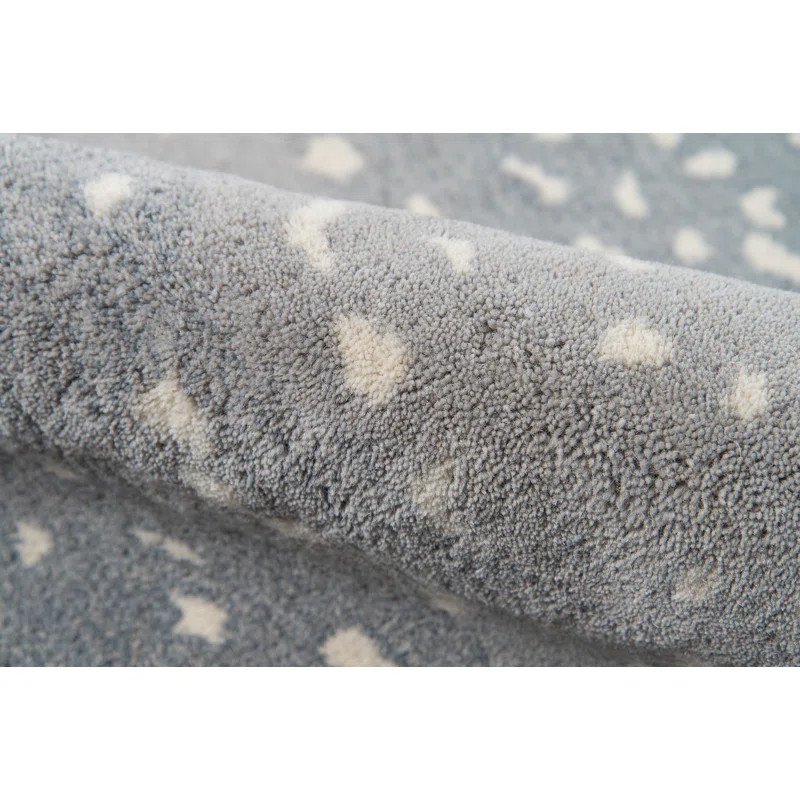 Woodland Animal Print Handmade Tufted Wool Gray/Blue Area Rug | Wayfair North America