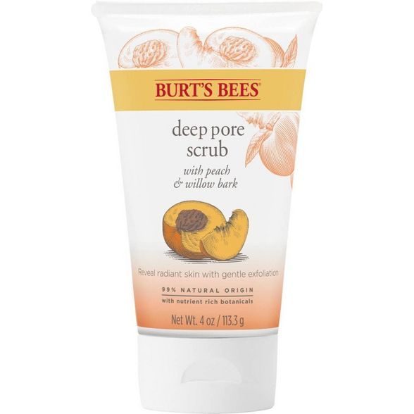 Burt's Bees Peach & Willow Bark Deep Pore Exfoliating Facial Scrub - 4oz | Target