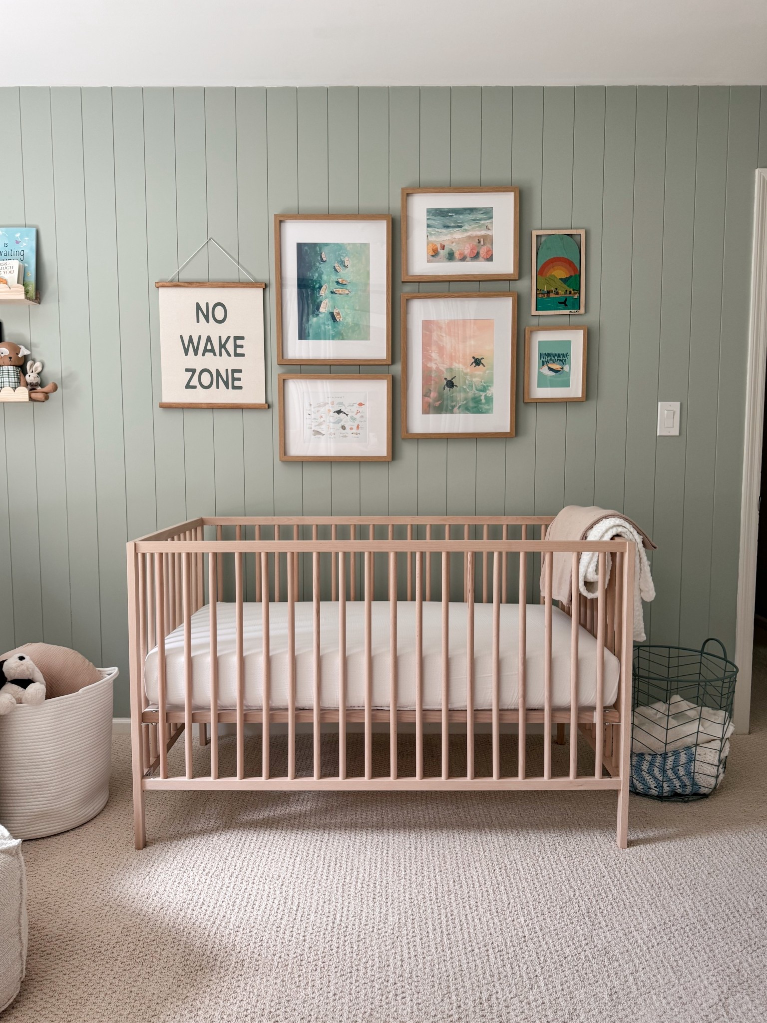 Nursery decor. Gallery wall. Baby boy bedroom. Digital artwork. Crib. Crib mattress. Baby blanket. Shelves  

#LTKHome #LTKBump #LTKBaby