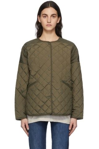 Totême - Khaki Quilted Jacket | SSENSE