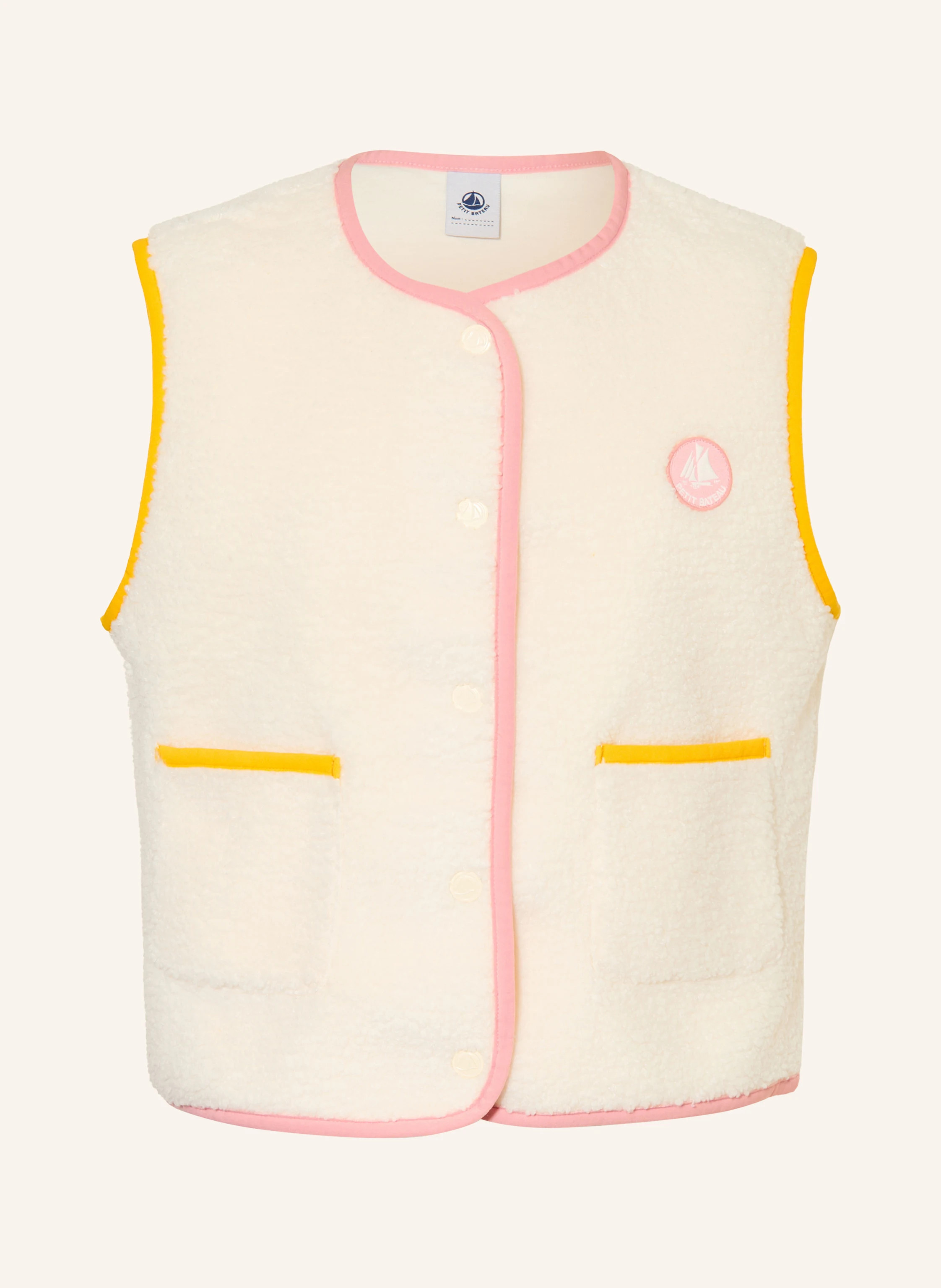 PETIT BATEAU Teddyfell-Weste KIDS in creme / rosa / dunkelgelb | Breuninger (DACH)
