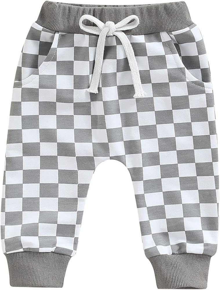 Toddler Baby Boy Girl Checkerboard Plaid Pants Elastic Waist Casual Trousers Spring Summer Fall W... | Amazon (US)