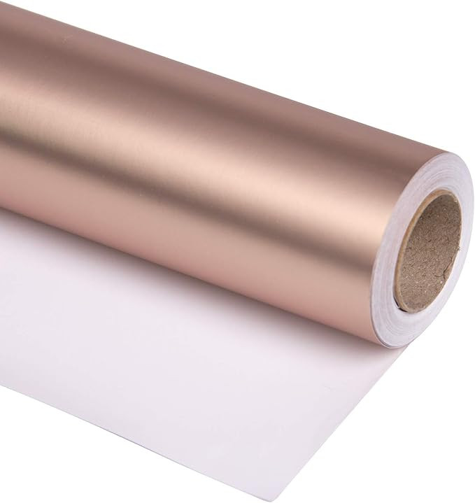 RUSPEPA Rose Gold Matte Wrapping Paper - 81.5 Sq Ft - Solid Color Paper Perfect for Wedding,Birth... | Amazon (US)