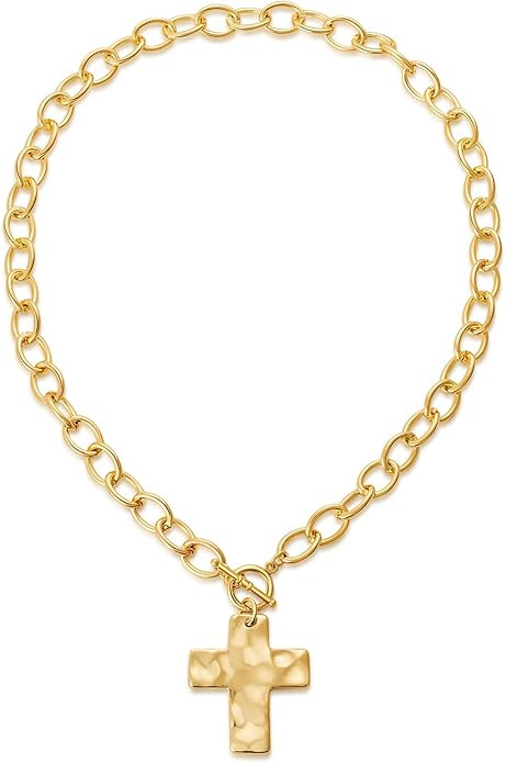 MUYAN Trendy Vintage Cross Pendant Necklace for Men Women Cross Necklace Mens Jewelry | Amazon (US)