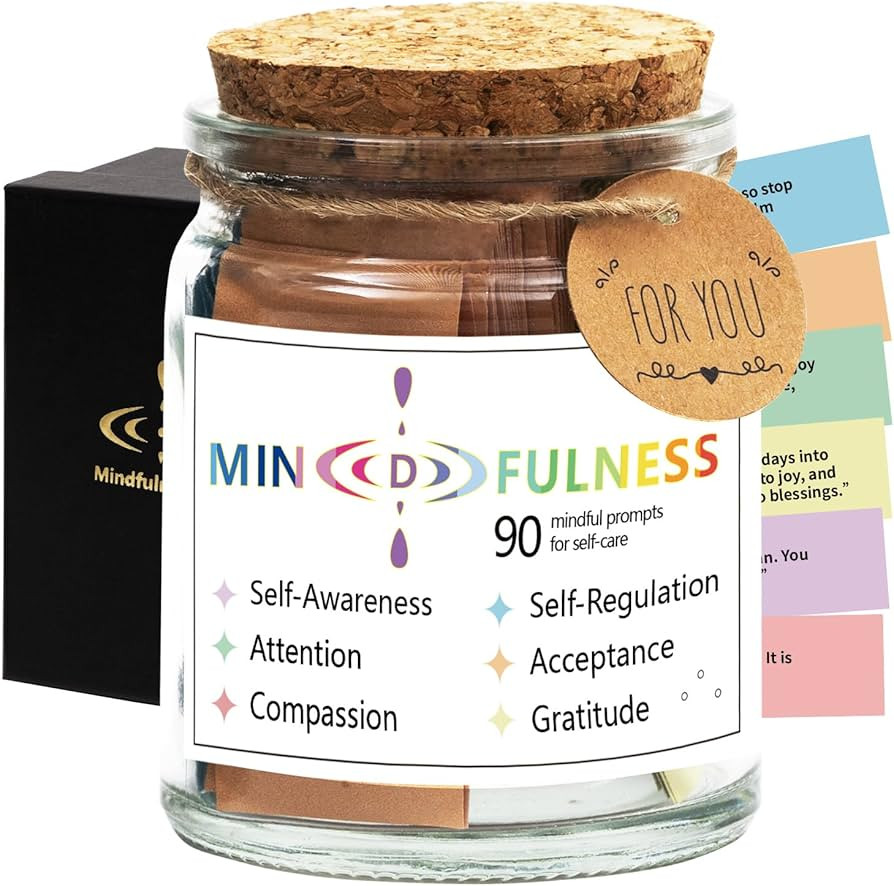 Mindfulness Affirmation Jar for Women,Mindful Meditation Cards,Self Care Relaxation Mental Health... | Amazon (US)