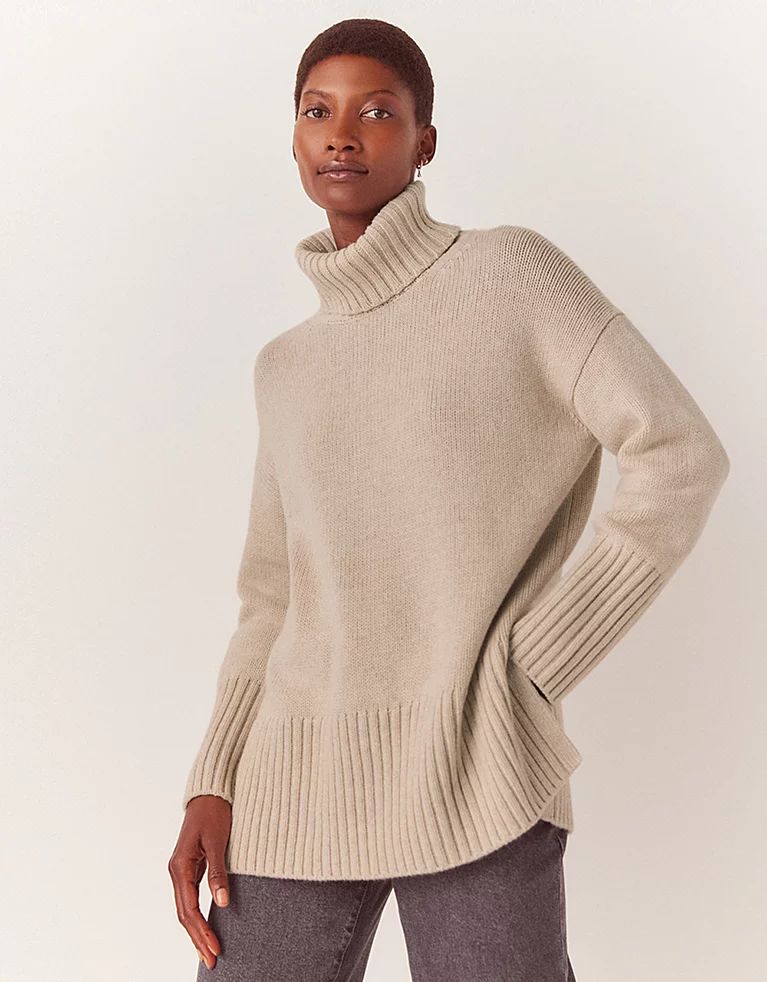 Chunky Roll Neck Jumper with Wool | The White Company (UK)