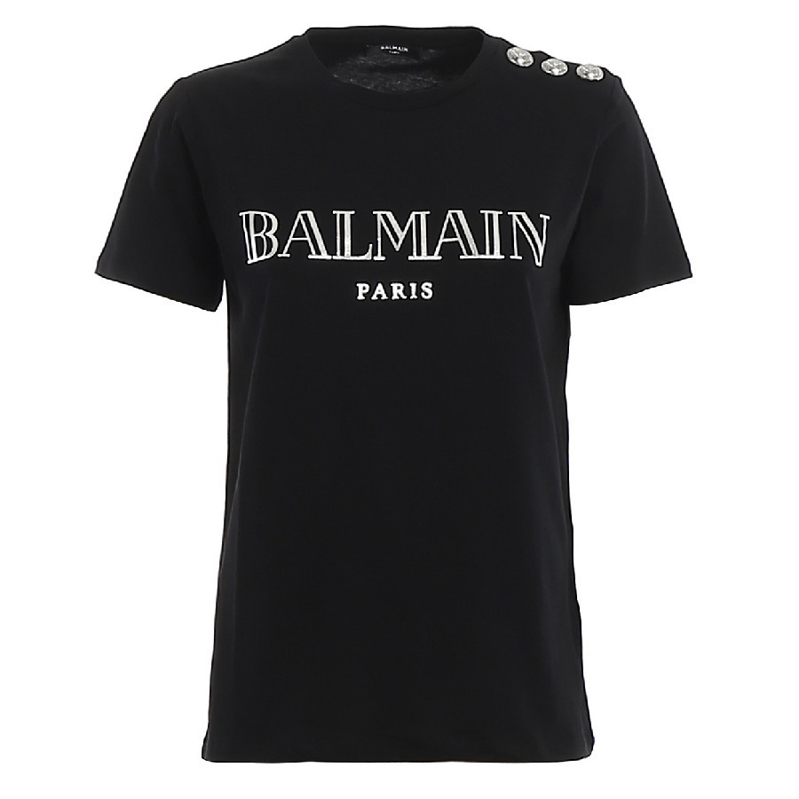 Balmain Logo Print Buttoned T Shirt, Size Large | Jomashop.com & JomaDeals.com