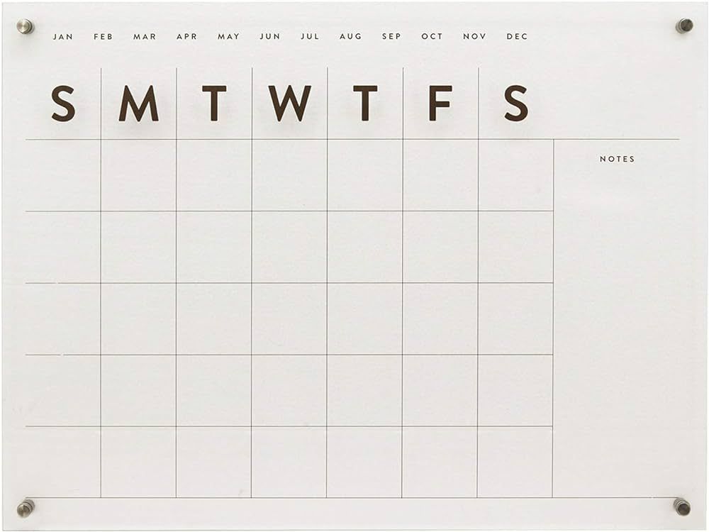 Reusable Acrylic Wall Calendar, Clear Acrylic Monthly Wall Mounted Calendar,Month Planner for Hom... | Amazon (US)