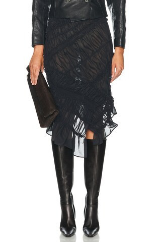 Magda Butrym Ruched Skirt in Black | FWRD 
