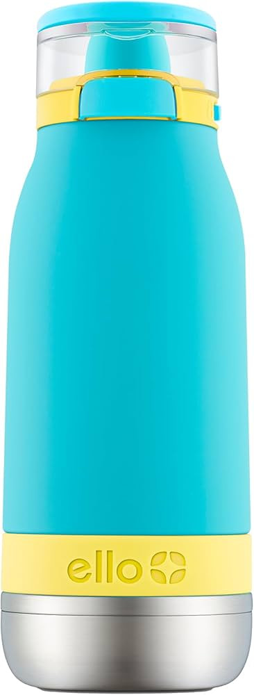 Ello Emma 14oz Vacuum Insulated Stainless Steel Kids Water Bottle with Straw and Built-in Carryin... | Amazon (US)
