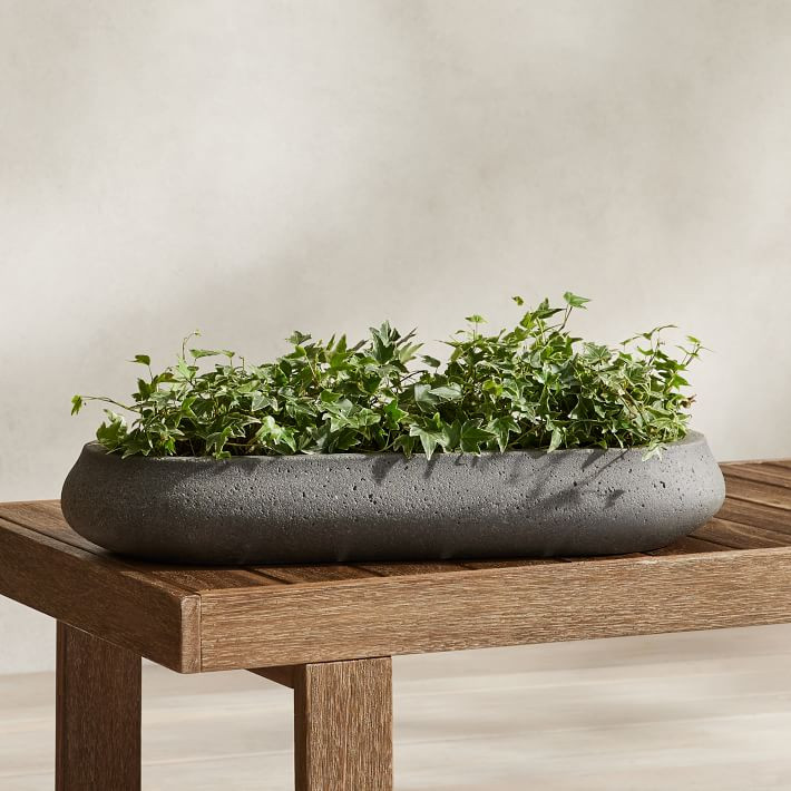 Ronan Ficonstone Indoor/Outdoor Trough Planter | West Elm (US)