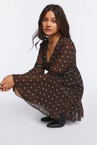 Ornate Floral Chiffon Mini Dress | Forever 21 (US)