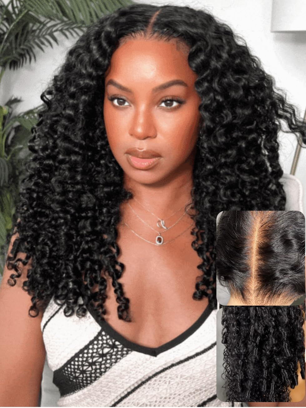 UNICE Burmese Curly Human Hair Wig with Finger Coil Ends Bye Bye Knots 7x5 Lace Glueless Wigs Hum... | Amazon (US)