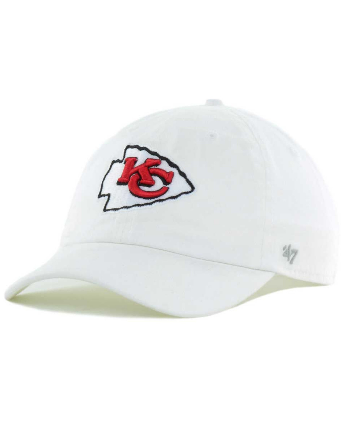 '47 Brand Kansas City Chiefs Clean Up Strapback Cap - White | Macy's